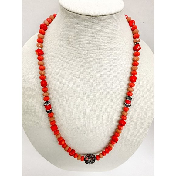 Authentic Coral-like appearance WITH Dazzling Druzy Stone Centerpiece